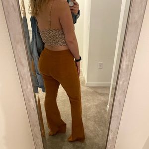 Mustard corduroy flare pants